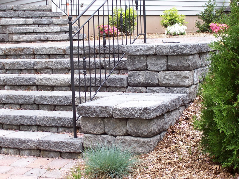Stone wall and steps project