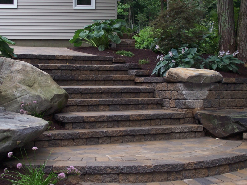 Stone wall and steps project